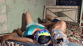 Desi village bhabhi dominates with nasty interracial sex fingering and spitting on husband in bathroom!