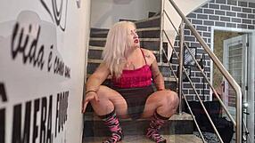 I was behind the cameras watching that hot blonde latina milf get anal in a cuckold threesome outdoors