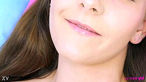 Sweet Teen 18+ Brunette Strips For Sexy Photoshoot Reveal!