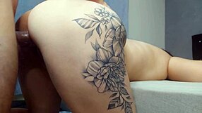 The cheating wife banged her husband's friend in bareback doggystyle with big ass moans while he was out.