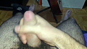 long-haired amateur guy with hairy armpits cums for viewers