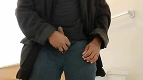 Finished Work and Got Ready to Fantasize About Girlfriend Wife with Dry Masturbation Leading to Slow Moist Cum in Garage