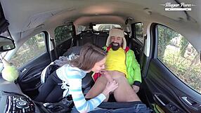 Lili Charmelle stops the car for a quick blowjob fuck and creampie!