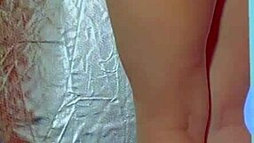 College Desi In Sexy Dress And Sneakers Teases With Glass Dildo