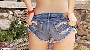 Jelena Jensen Teases Big Natural Tits And Big Pussy Lips While Masturbating Outdoors In Dirty Talk