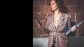 Working Girl Merce Palau in Lingerie and Fishnets Gives Blowjob with Deepthroat before Doggystyle Fuck and Creampie from Cris Angelo - Part 2