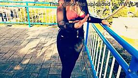 Amateur big ass blonde rides cowgirl style for cash in outdoor homemade sex video