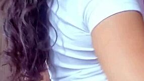 Hot Brazilian brunette with natural breasts asks you to cum for her now