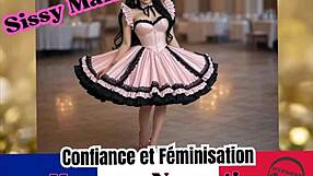 Sissy maid training in French with hypnosis for domination and feminization