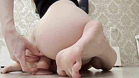 Putting Panties in Pussy While Fucking Ass with Dildo for Intense First Time Pleasure