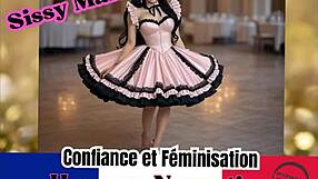 Sissy maid training in French with hypnosis for domination and feminization