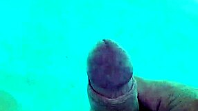 Solo Handjob Session In Outdoor Pool With Naked Amateur Stroking Cock