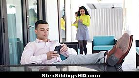 Sexy Latina Stepsisters Alina Belle & Maya Farrell Tag Fuck Their Bro