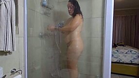 Sluty Wife Showering And Dildo Fucking