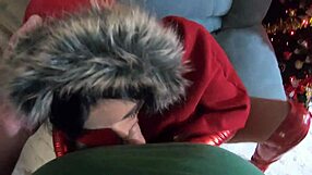 I can't believe how much I crave cheating with this horny milf slut as Santa's naughty wife in lingerie