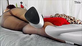 Curvy Hot Milf In Pantyhose Teasing With Legs And Ass View From Behind Feet Soles Toes High Heels Nylon Big Booty Hips Calves