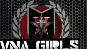 Oiled Vicky Vette dildo fucking Maxine with her big strap-on in wet lesbian action