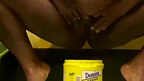 Ebony athlete tries out water sports. She explores the kinky old fetish in a fun session.