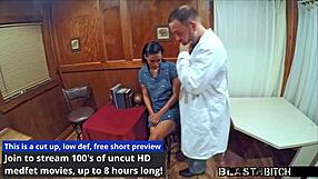 Student Caught in Deepthroat Action with Pierced Nipples and Shaved Pussy Spread