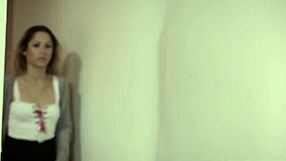 Sexy blonde teen jumps on big black cock for interracial blowjob and small tits action