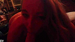 that blonde girlfriend says she's sucking cock deepthroat style in homemade video