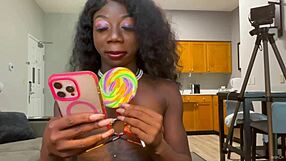 Oh wow, check out Lola Black getting all sexy live while licking that lollipop!