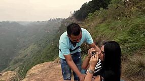 Pregnant Colombian milf with big tits gets quickie outdoor fuck from brother-in-law. Wet pussy takes every thrust!