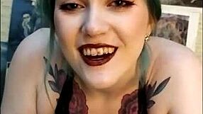 Oh, this stunning cute girl with tattoos feels so much passion edging her friend's cock to cumshot.