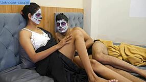 this horny desi housewife is seeking extraordinary romance from her hardworking husband, starting with a passionate massage and leading to intense cowgirl riding and rimjob domination.