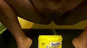 Ebony athlete tries out water sports. She explores the kinky old fetish in a fun session.