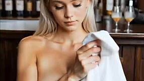 ai generated gorgeous skinny blonde contrasts her adorable look by riding horny in pov until orgasm