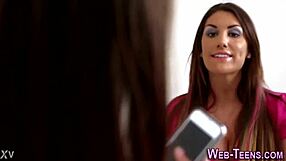 Skinny Uniform Teen Boldly Undresses To Reveal Petite Body And Small Tits In High Definition