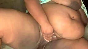 pregnant ebony bbw wife spreads big ass for solo fingering in juicy pussy and tight virgin asshole.