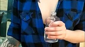 Oh, this stunning cute girl with tattoos feels so much passion edging her friend's cock to cumshot.