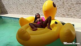 oh no, this huge bbc dildo is way too massive for maxine's tight asian pussy, making her squirt everywhere!