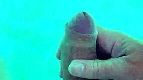 Solo Handjob Session In Outdoor Pool With Naked Amateur Stroking Cock