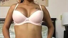 This super hot cuban girl begins twerking her big ass wildly in just her bra and panties during a webcam show