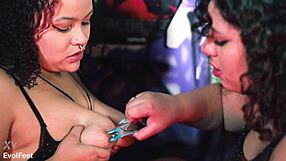 curvy latina babes worship ass and feet with vibrator toys