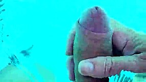 Solo Handjob Session In Outdoor Pool With Naked Amateur Stroking Cock