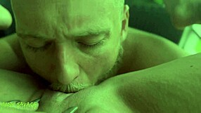 So this white guy with blue eyes is eating pussy in female pov, leading to a moaning orgasm.