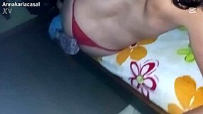 Damn, this nerdy skinny amateur in lingerie sucks my big cock until I cum hard in her mouth