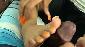 Black Babe GIVING FOOTJOB To BBC Neighbor