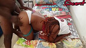 Hot Black Babe Takes Big Cock Doggystyle in Wet Tight Pussy