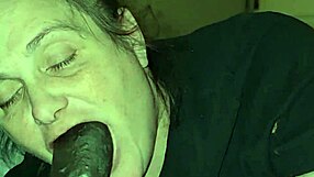 brunette stepmom slurps big black cock in deepthroat cum mouthful