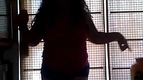 my sister subtly shakes her hips in a teasing twerk-like motion that hints at more