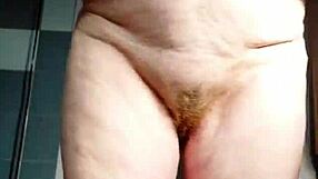 Emotional Rush As Granny Inserts Cucumber Into Hairy Pussy