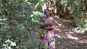 Amateur Ebony BBW Lesbians Grind and Lick with Shared Double Dildo