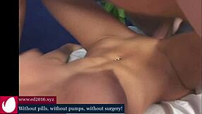 Brunette massage session continues smoothly into part four with exotic young touches