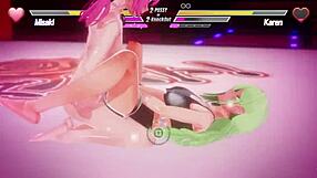 Hey, check out this wild lesbian battle with anal assfucking and fingering in round 6