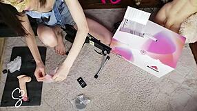 Oh God, Sarah Sue Feels Every Thrust From The Auxfun Fuck Machine In Her Tight Petite Body!